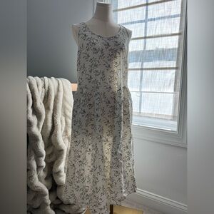 Sleeveless Cream Floral Maxi Dress